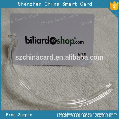 4C printing standard size window punched hard pvc luggage tag with clear sigature panel